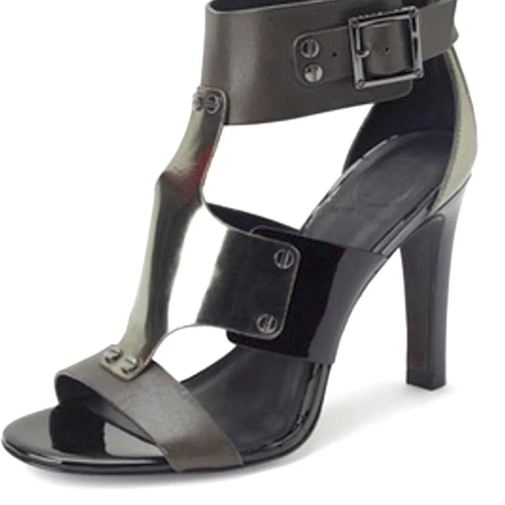 Tory Burch 'Teagen' Patent Metal Gladiator Sandals